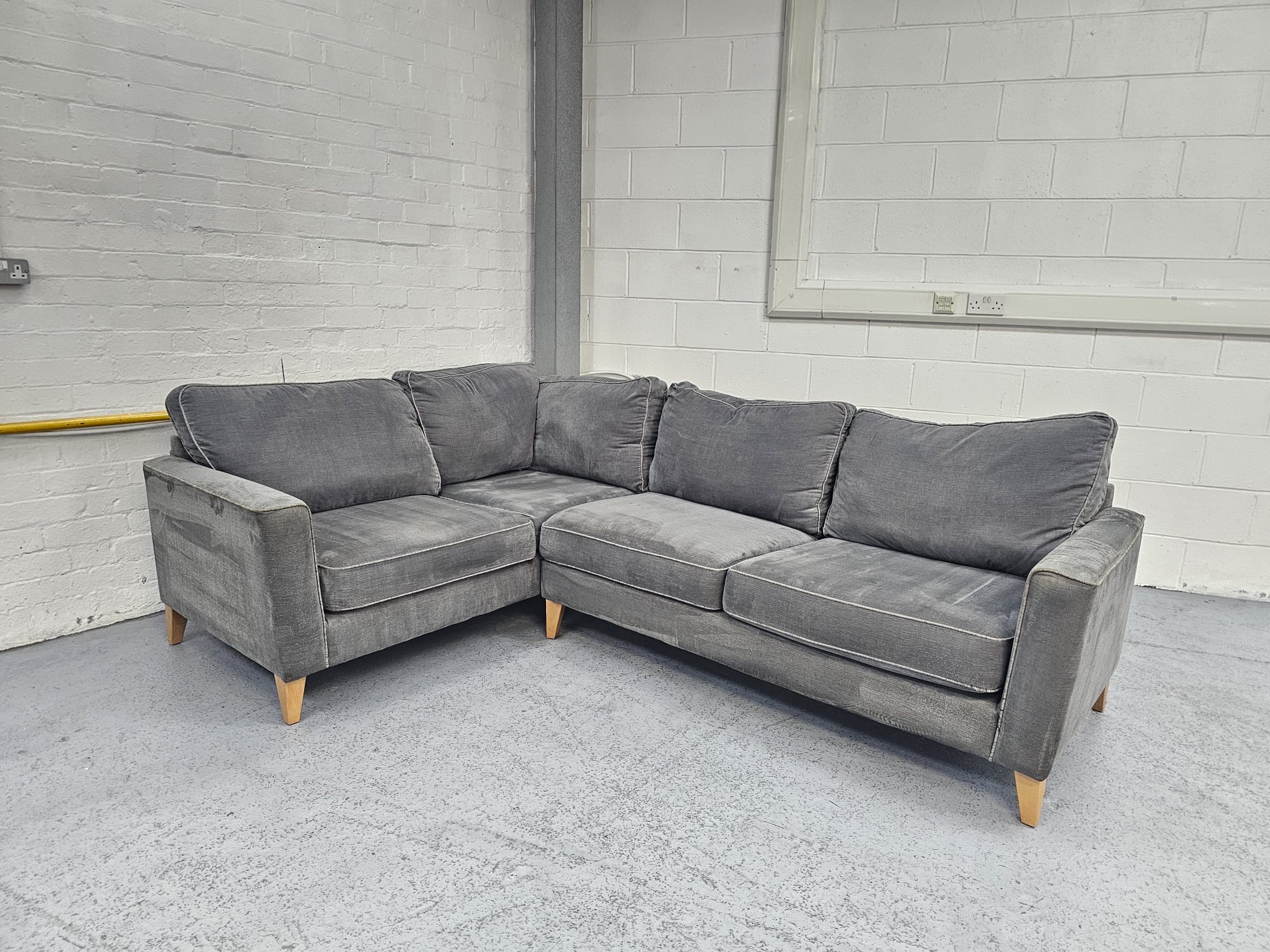 Black suede store couch set