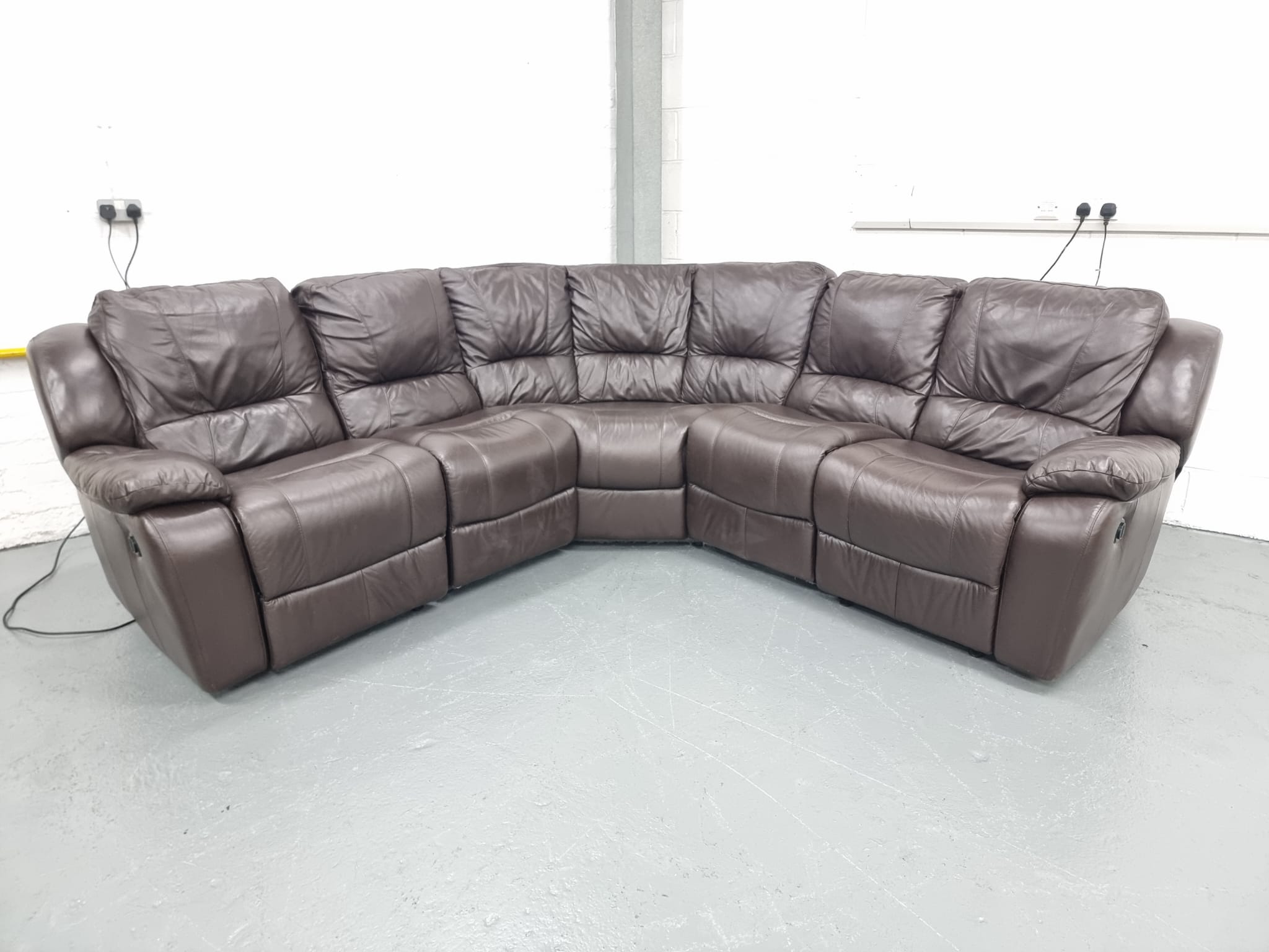 Dfs Leather Modular Corner Electric Recliner Sofa