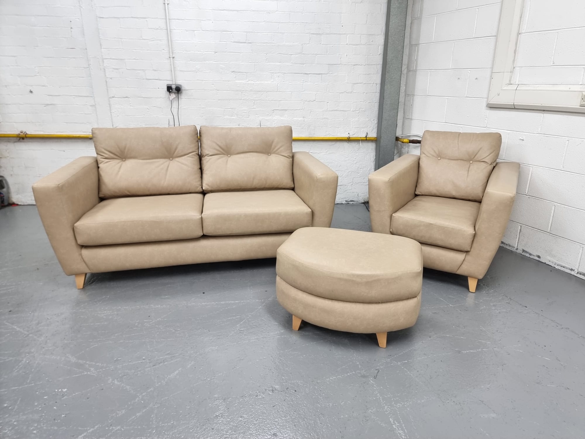 Littlewoods Soft Leather Full Reversible Cushions 2 and 1 Seater